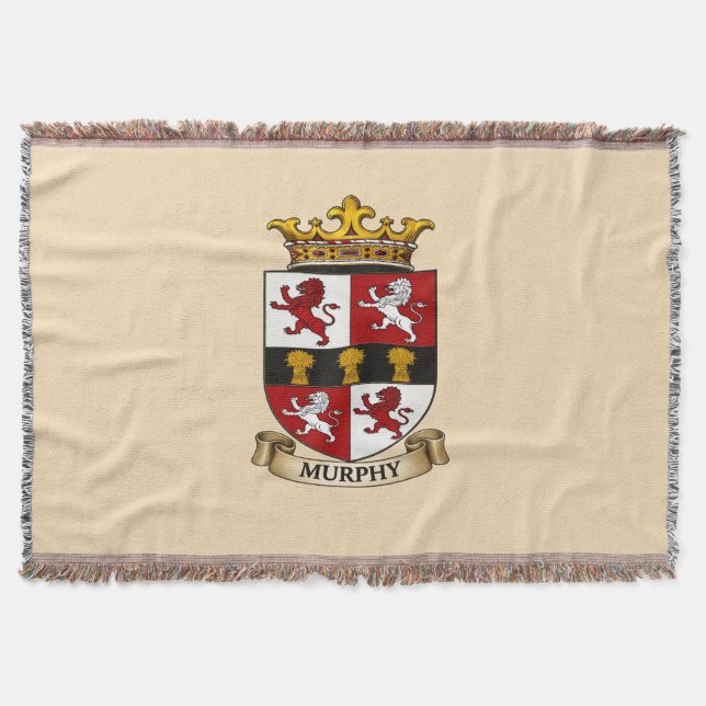 Murphy Family Coat of Arms Throw Blanket (Front)