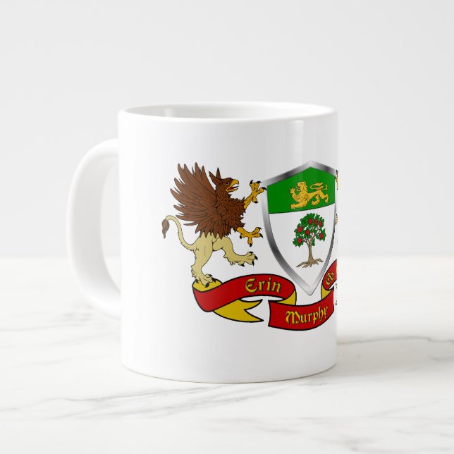 Murphy Irish Coat of Arms Shield Jumbo Mug (Front Left)