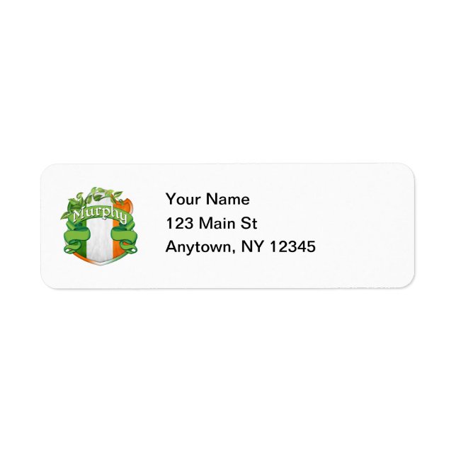 Murphy Irish Shield Return Address Label (Front)
