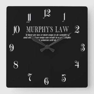 Murphy’s law square wall clock