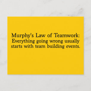 Murphy's Law for Teamwork Postcard