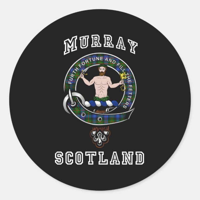 Murray Atholl Tan Clan Badge Athletic Style Classic Round Sticker (Front)