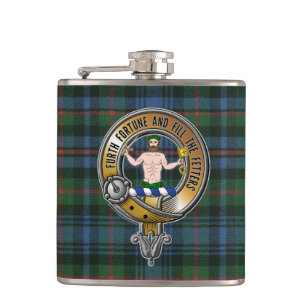Murray Atholl Tartan & Badge Hip Flask