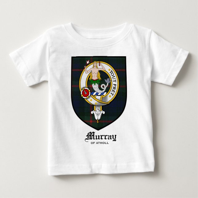 Murray Clan Crest Badge Tartan Baby T-Shirt (Front)