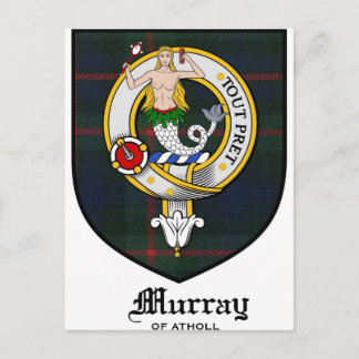 Murray Clan Crest Badge Tartan Postcard