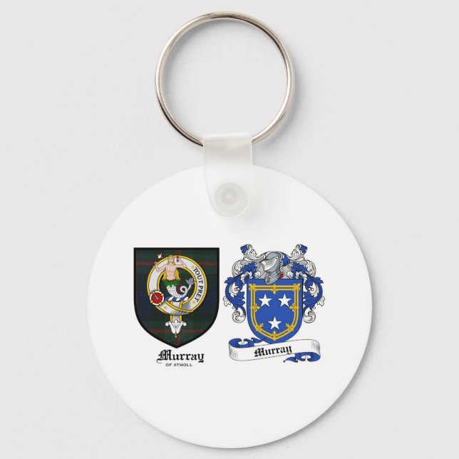 Murray Clan Crest & Murray Coat of Arms Key Ring (Front)