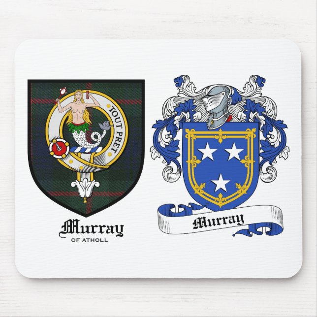 Murray Clan Crest & Murray Coat of Arms Mouse Pad (Front)