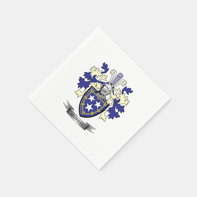 Murray Family Crest Coat of Arms Napkin (Corner)