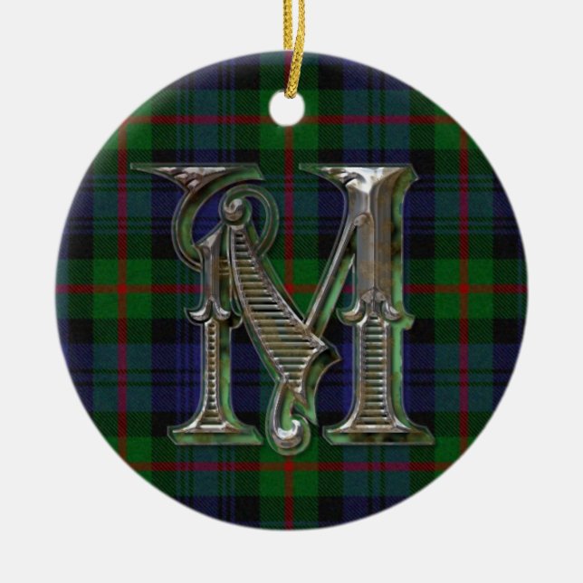 Murray Plaid Monogram ornament (Front)
