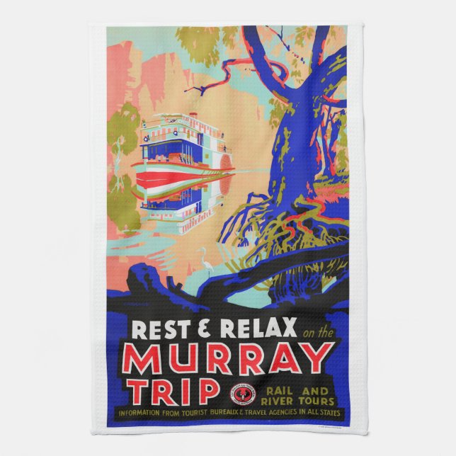 Murray River Australian Travel Tea Towel (Vertical)