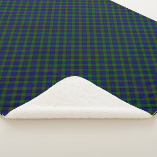 Murray tartan blue green plaid sherpa blanket