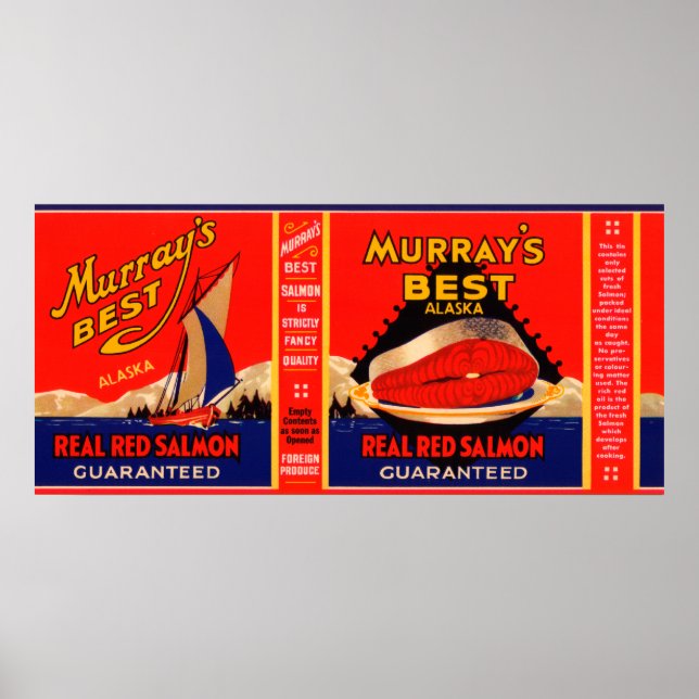Murrays Best Brand Salmon Label- Alaska Poster (Front)