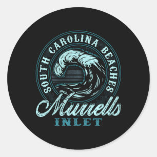 Murrells Inlet Wave Circle Classic Round Sticker