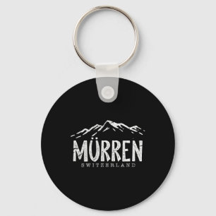 Murren Switzerland Mountains Swiss Skier Skiing Di Key Ring
