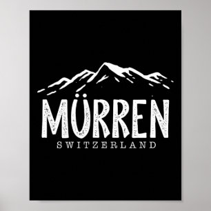 Murren Switzerland Mountains Swiss Skier Skiing  Poster