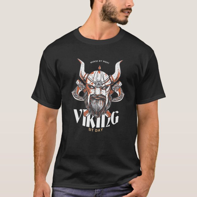 Murse Lifesavers Male Nurse Murse By Night Viking T-Shirt (Front)
