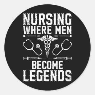 Murse Male Nurse Student Man Nurses Murse Rn Gradu Classic Round Sticker