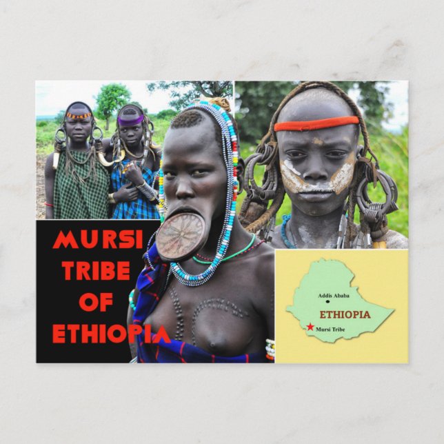 Mursi People of Ethiopia Postcard (Front)