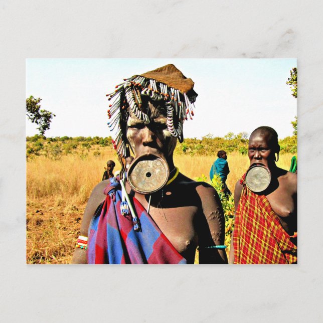 Mursi tribe of Ethiopia Postcard (Front)