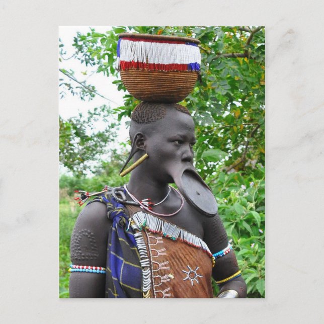Mursi Woman with Lip Plate Postcard (Front)