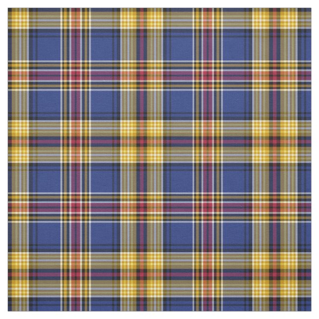 Murtagh Tartan Blue and Gold Irish Plaid Fabric (Swatch)