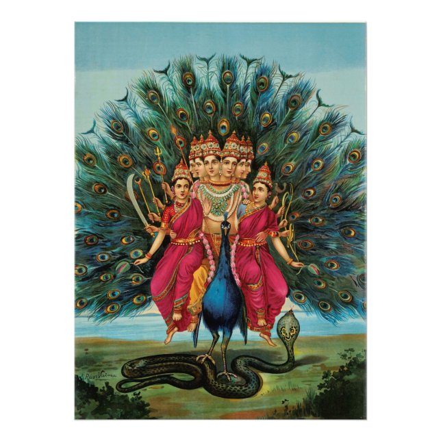 Murugan Kartikeyan Skanda Subrahmanyan Hindu Deity Photo Print (Front)
