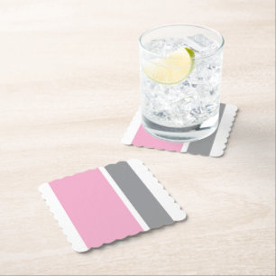 Murugi DiningWare MoonkissedPink Scalloped Square Paper Coaster