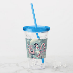 Murugi Drinkware Collection Snowman Acrylic Tumbler