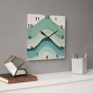 Murugi Home & Decor Whimsical Flow Square Acrylic Wall Clock