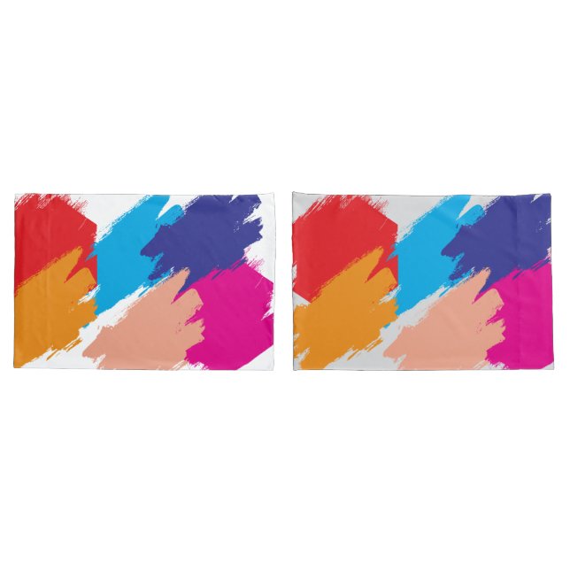 Murugi Luxe Beddinhs BrushStroke Pair of Standard  Pillowcase (Back-Set)
