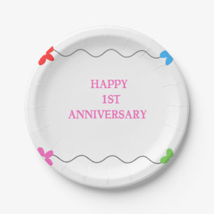 Murugi Moments Anniversary 7" Round Paper Plate
