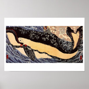 Musashi on the back of a whale poster