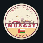 Muscat Oman City Skyline Emblem Magnet<br><div class="desc">Muscat minimalist,  colourful art design featuring monuments and landmarks of the city in Oman.</div>