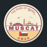 Muscat Oman City Skyline Emblem Magnet<br><div class="desc">Muscat minimalist,  colourful art design featuring monuments and landmarks of the city in Oman.</div>