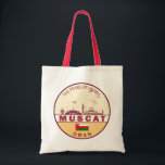 Muscat Oman City Skyline Emblem Tote Bag<br><div class="desc">Muscat minimalist,  colourful art design featuring monuments and landmarks of the city in Oman.</div>
