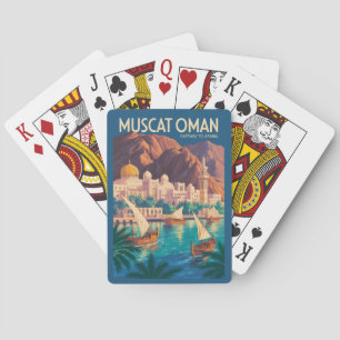 Muscat Oman Illustration Travel Art Vintage Playing Cards
