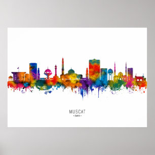 Muscat Oman Skyline Poster