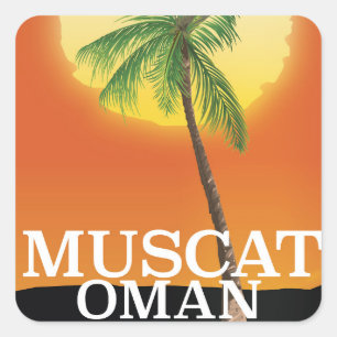 Muscat Oman vacation poster Square Sticker