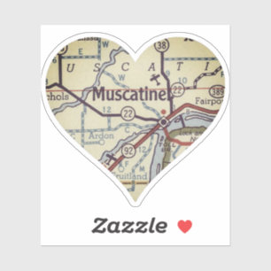 Muscatine Iowa Vintage Map