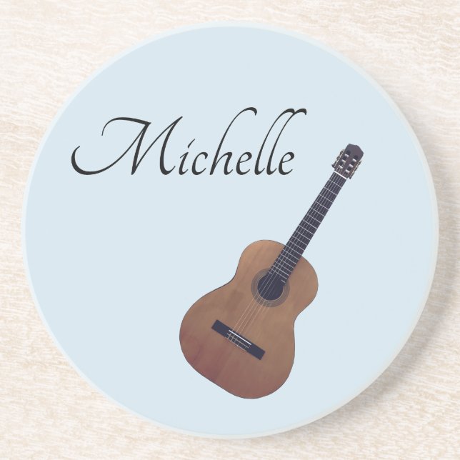 Muscial Custom Guitar Blue Coaster (Front)