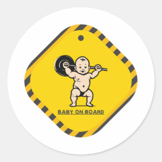 Muscle Baby On Board Sticker - Fun and Functional
