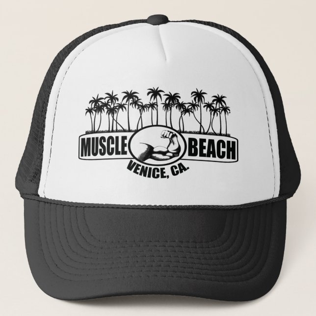 MUSCLE BEACH BY EKLEKTIX SPORTS GEAR TRUCKER HAT (Front)