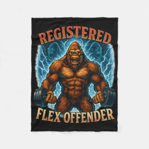 Muscle Bigfoot Registered Flex Offender Funny Gym  Fleece Blanket