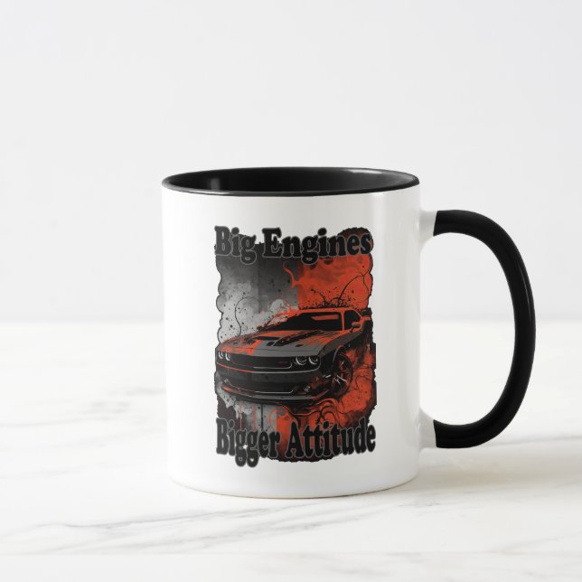 Muscle Car Big Engines Bigger Attitude Mug (Right)