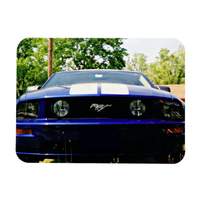 Muscle car Blue Flexible Magnet (Horizontal)