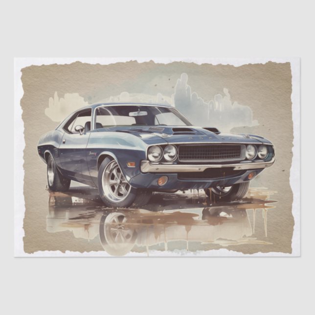 Muscle Car Decoupage Tissue Paper (Front)