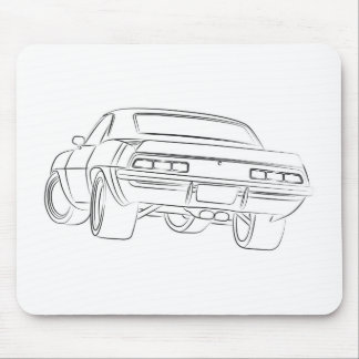Muscle car drawing mouse pad