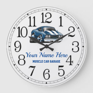 Muscle Car Garage Large Clock To Customise
