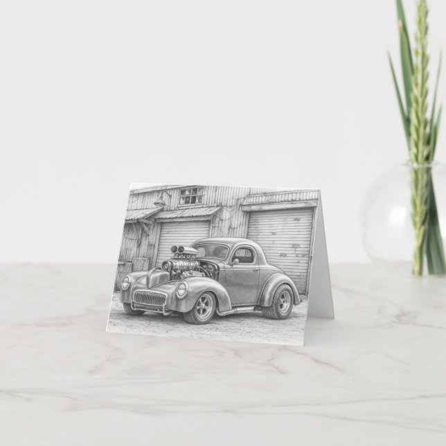 Muscle Car Greeting Card (Front)
