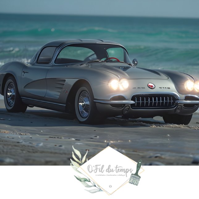 Muscle Car on the Beach Découpage Paper (Creator Uploaded)